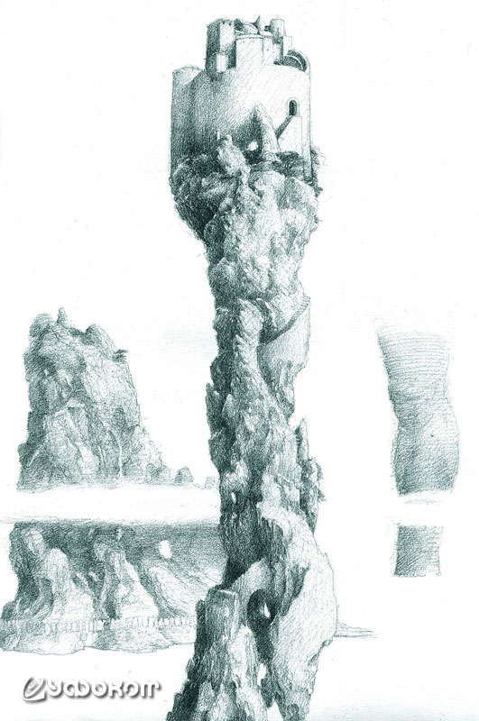 Иллюстрация к ирландской саге «Плавание Мак-Дуйна», выполненная Аланом Ли.