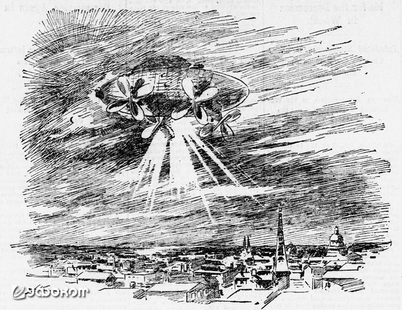 Дирижабль над Сакраменто («San Francisco Call», Nov. 19, 1896).