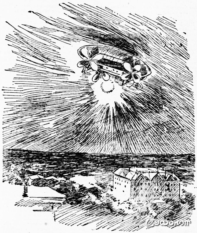 Дирижабль над Оклендом («San Francisco Call», Nov. 22, 1896).