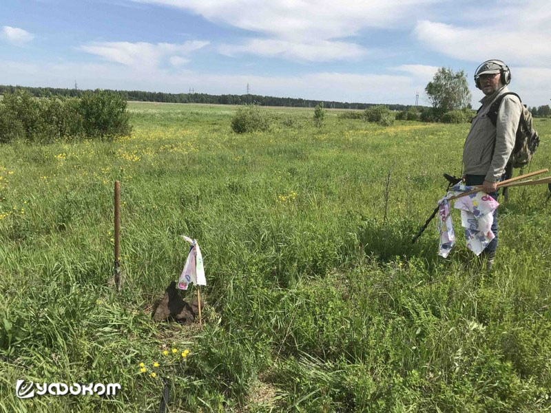 Работа в поле по поиску метеорита. Найден необычный магнитный камень.